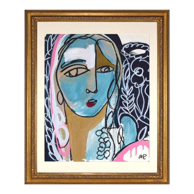 Contemporary Neoclassical Cubist Portrait Painting For Sale