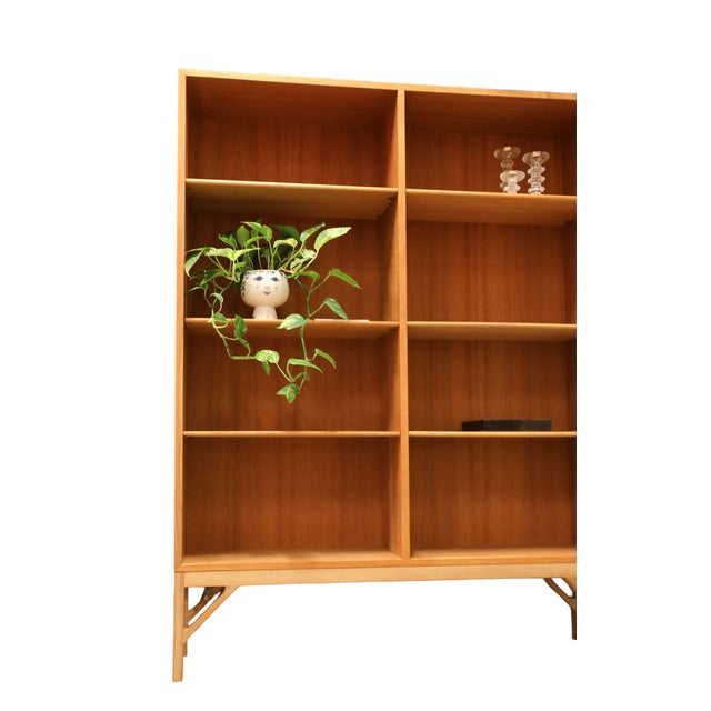 Wood Tall Bookcase in Oak by Børge Mogensen for FDB, 1960s For Sale - Image 7 of 15