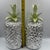 Green Pair Large 13.5" Silver Italian Ceramic Pineapple Canister Pottery Jars Green Lid For Sale - Image 8 of 8