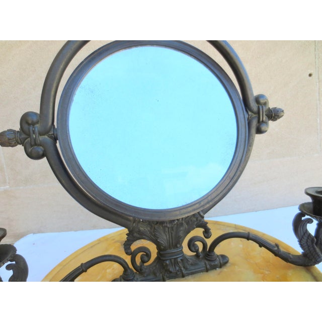 Antique French Empire Bronze Swan Vanity Mirror For Sale - Image 11 of 11
