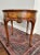 Vintage Baker Furniture Queen Anne Burl Walnut Round Accent Table | Georgian Style Carved Shell Side Table with Drawer...