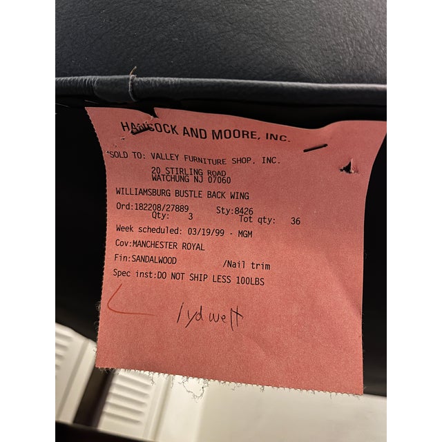 This Hancock & Moore Williamsburg bustle wingback chair and ottoman set is the perfect addition for your living room,...