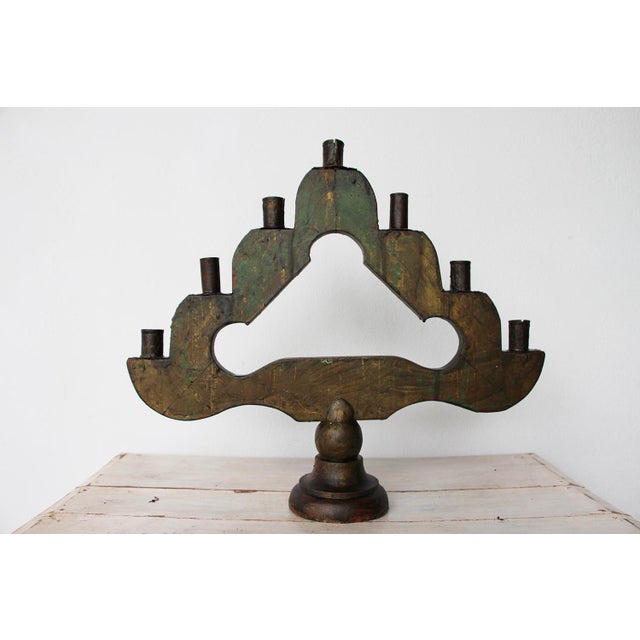 19th Century 19th Century Antique Baroque Style Wooden Ecclesiastical Altar Candelabras - a Pair For Sale - Image 5 of 11