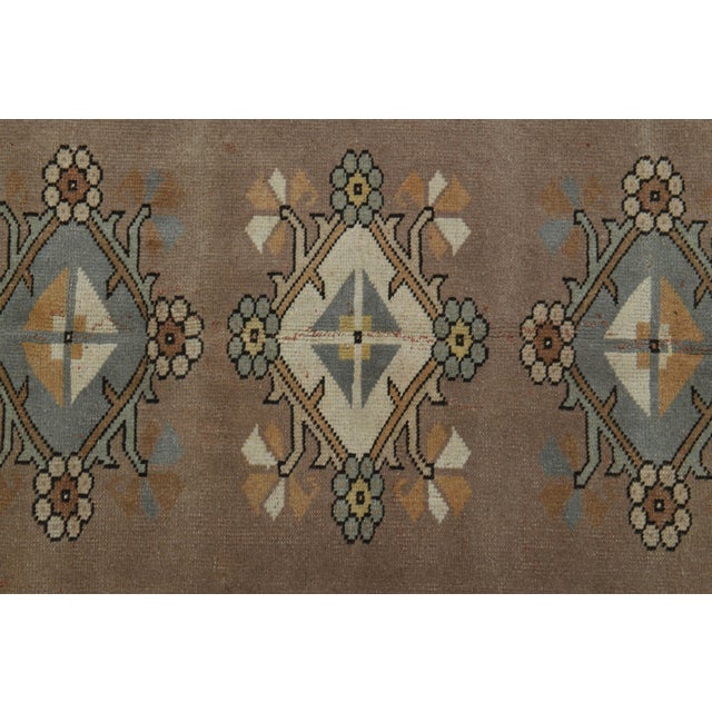 Textile 1970s Turkish Oushak Handmade Wool Cotton Brown Area Rug For Sale - Image 7 of 11