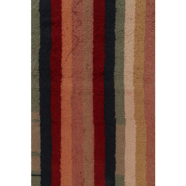1960s 1960s Vintage Rug in Polychromatic Stripes For Sale - Image 5 of 7