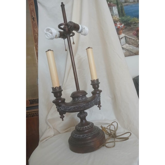 Vintage Frederick Cooper Bronze Candlestck Table Lamp For Sale - Image 10 of 15