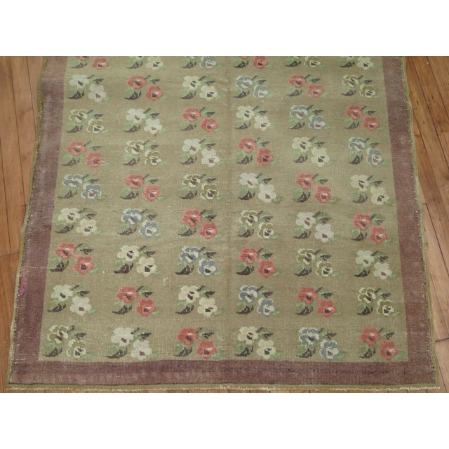 Vintage Turkish Floral Gallery Runner - 4'3" x 11'3" For Sale - Image 4 of 4