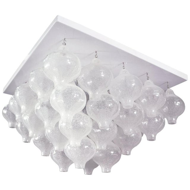 Pyramid Flush Mount in Tulipan Murano Glass & Nickel, 1960s, Austria For Sale - Image 13 of 13