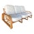 Restored 3-Strand 3 Seat Rattan Sectional Sofa by Paul Laszlo for Ficks Reed For Sale