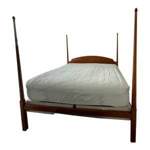 Custom Tiger Maple Mid-Century Modern Bed Frame