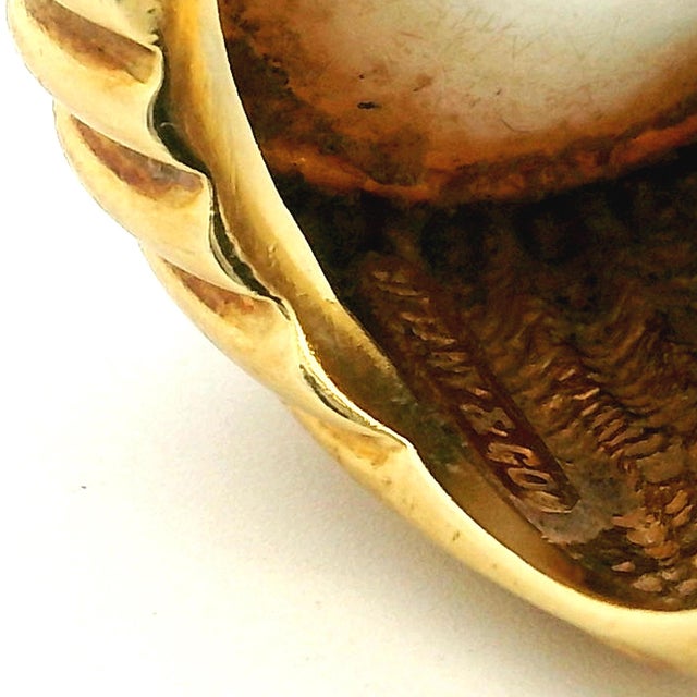 Gold Tiffany & Co. 18k Gold Mabe Pearl Ring, Circa 1970s, Size 6.5 For Sale - Image 8 of 8