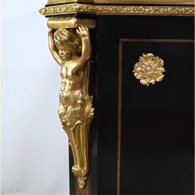 Napoleon III Blackened Pear Wood Support Unit, 19th Century For Sale - Image 11 of 18