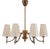 Modern Swedish Chandelier in Brass and Wood from Böhlmarks, 1940s For Sale