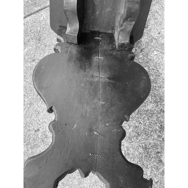 Italian Renaissance Revival Carved Walnut 19th Century Sgabello Hall Chair For Sale - Image 11 of 12