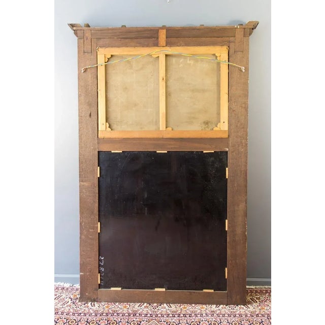 - Beveled mirror with oakwood frame with carved vine motifs - Seascape oil painting - Painting dimensions: 56.5 cm x 84 cm...