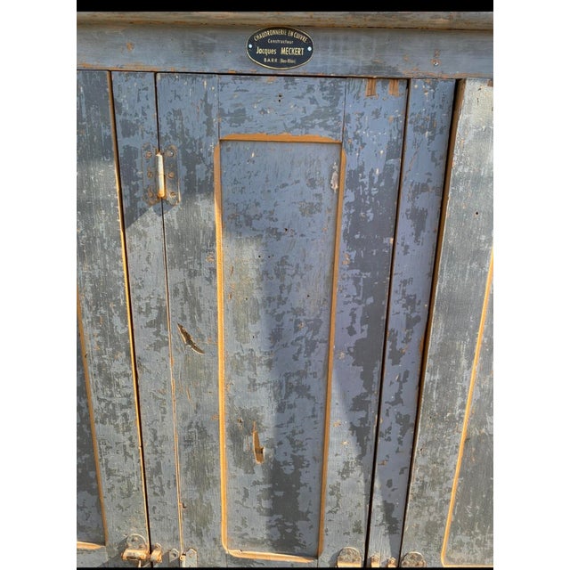 Industrial 3-Door Woodworking Workshop Locker, 1930s For Sale - Image 3 of 6