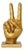 Gold Peace Sign Hand Symbol Sculpture For Sale