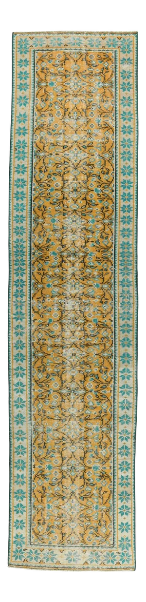 1960s Vintage Turkish Hand-Knotted Runner