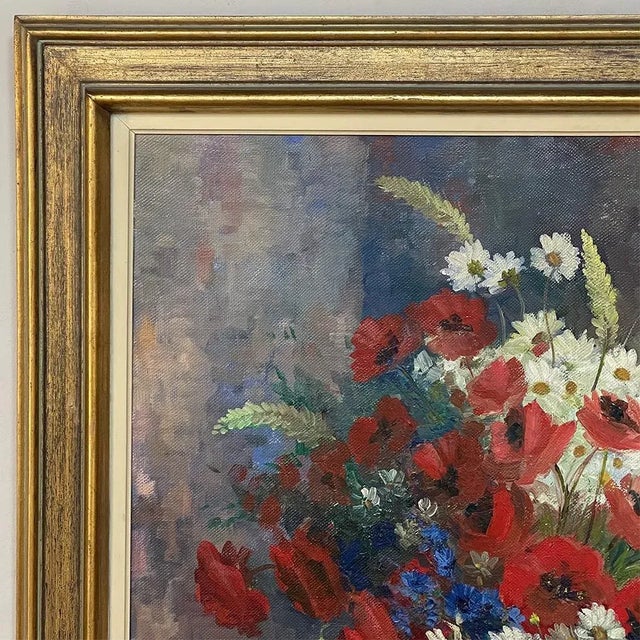 Mid 20th Century Vintage Framed Still Life Oil Painting on Canvas by L. Snijders Dated 1964 For Sale - Image 5 of 13