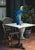 Large Mid Century Italian Royal Blue and Yellow Ceramic Hand Painted Majolica Macaw (Parrot) For Sale - Image 10 of 12