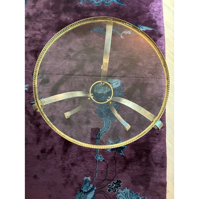1960s Single Brass and Steel Glass End/Side Table For Sale - Image 4 of 5