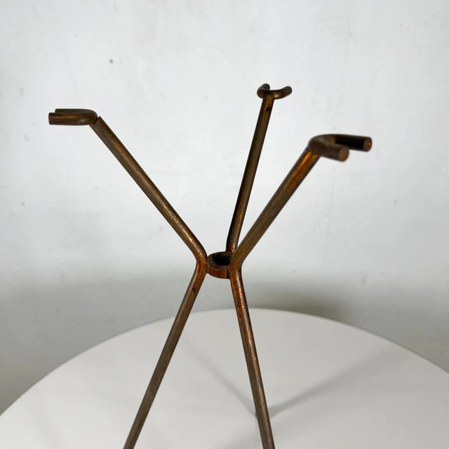 Mid-Century Modern Vintage Sculptural Tripod Stand Fire Tool Set Holder For Sale - Image 3 of 8