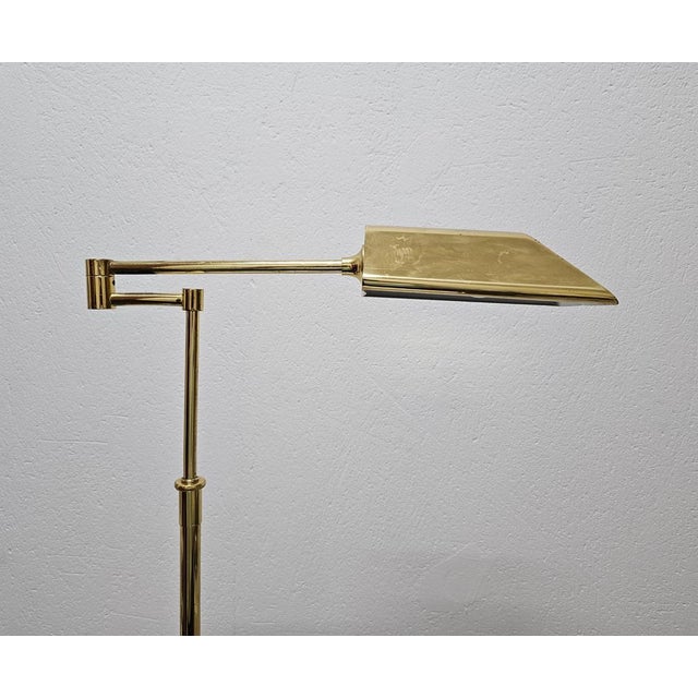 Mid-Century Modern Adjustable Swing Arm Floor Lamp in Brass, Germany, 1960s For Sale - Image 9 of 12