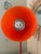 Postmodern Mathias Orange-Red Adjustable Desk Lamp With Circular Base – Retro Design For Sale - Image 4 of 8