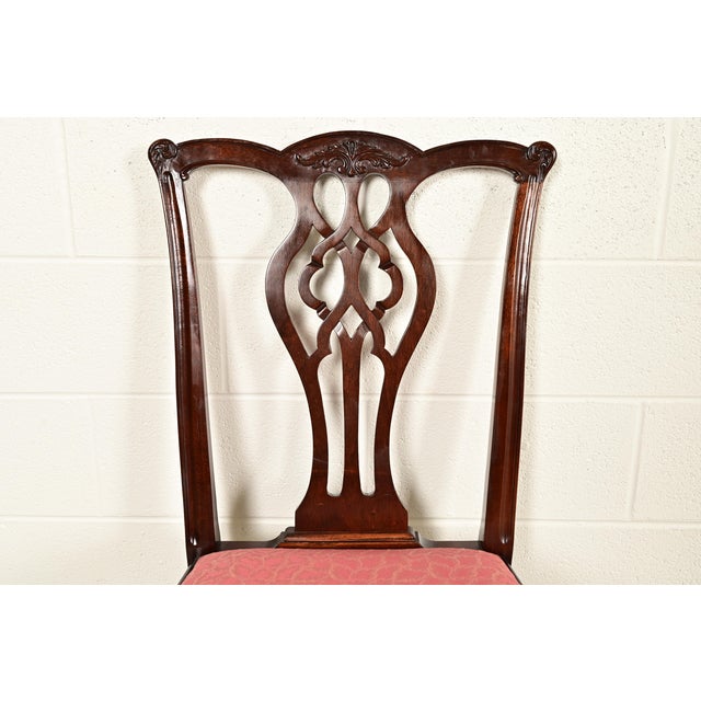 Stickley Georgian Carved Mahogany Dining Chairs, Set of Four For Sale In South Bend - Image 6 of 13