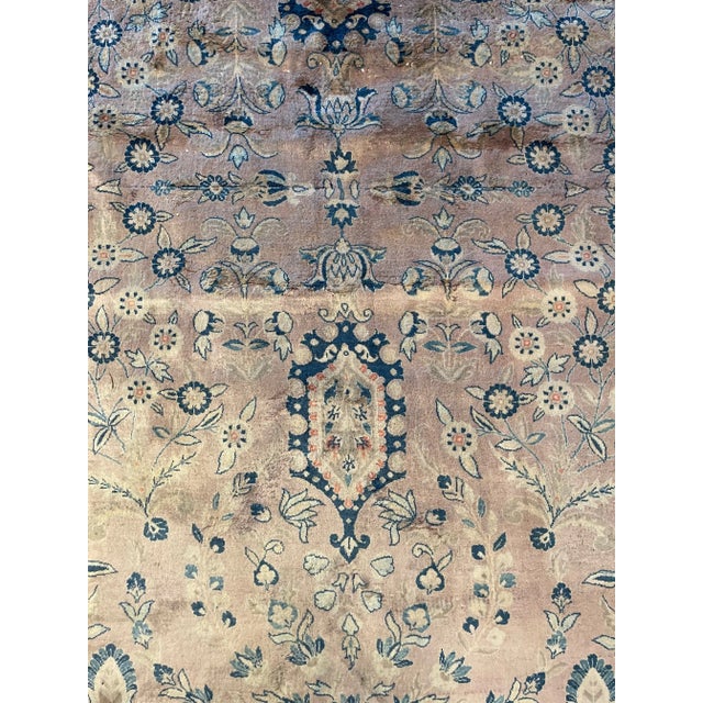 Textile Early 20th Century Antique Persian Kashan Mohtasham Rug For Sale - Image 7 of 9