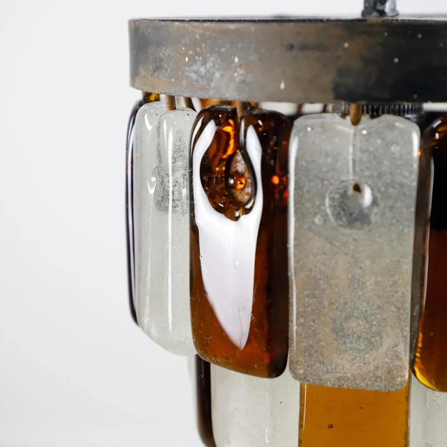 Mid-Century Modern Feders Hand Blown Glass Chandelier For Sale - Image 3 of 5