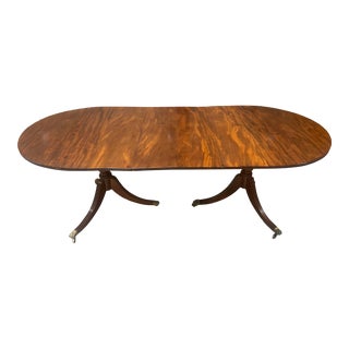 Late 19th Century Mahogany Oval Double Pedestal Dining Table For Sale