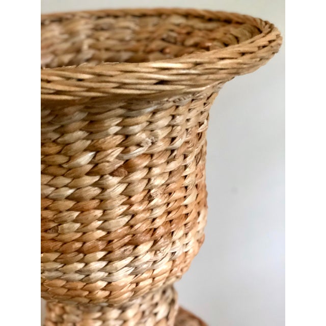 Vintage Rattan Urn Shaped Pedestal Plant Stand Chairish