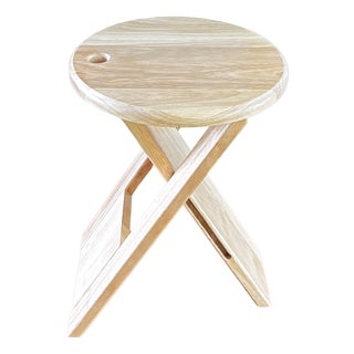 Folding Wooden Stool by Adrian Reed, France, 1970 For Sale