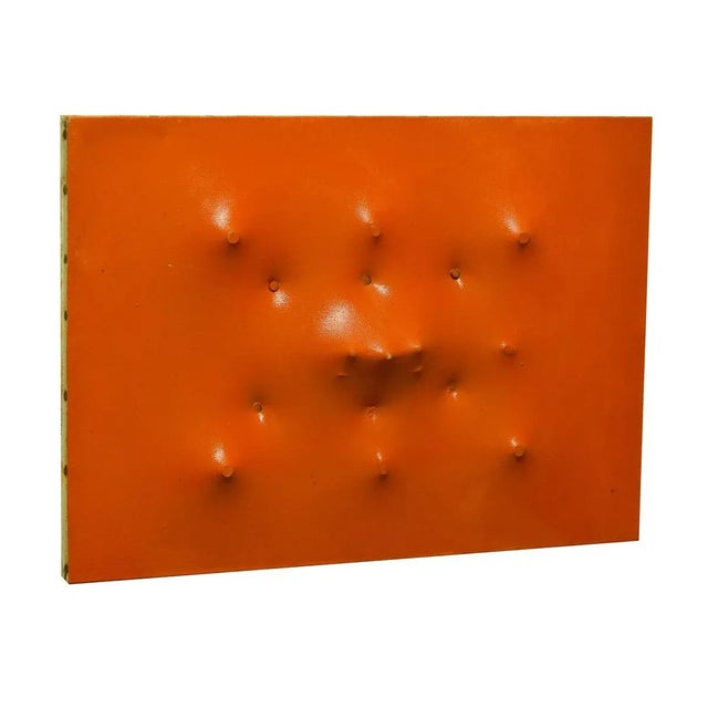 Estroflessione su arancione is an original enamel painting on canvas, realized in 2016 by the Italian artist Giorgio Lo...