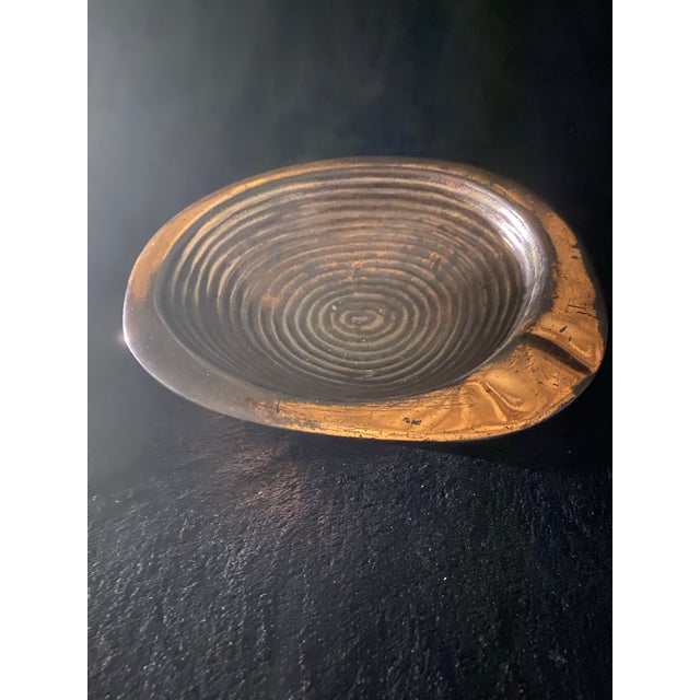 Mid-Century Modern Ben Seibel Brass Ashtray / Ribbed Bowl for Jenfred-Ware Raymor, Usa, c.1950 For Sale - Image 3 of 9