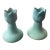 Art Nouveau Van Briggle Pottery Ming Blue Matte Glaze Tulip Candlesticks - Pair For Sale