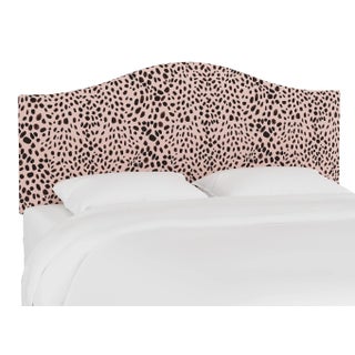 Kenmore Headboard in Pink Black Washed Cheetah, Queen For Sale