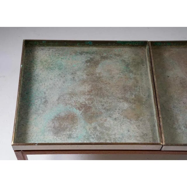 Scandinavian Flower Table Casino in Teak & Brass attributed to Engström & Myrstrand, 1960s For Sale - Image 4 of 7