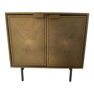 Transitional Pottery Barn Argonaut Metal Cabinet Nightstand, Side Table, Cabinet For Sale