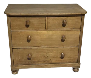 Antique Pine Two Over Two Drawers - Chest of Drawers From England