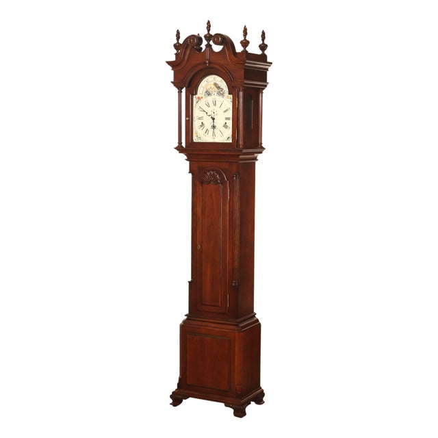 Sligh John Goddard Cherry Newport Tall Cased Grandfather Clock For Sale