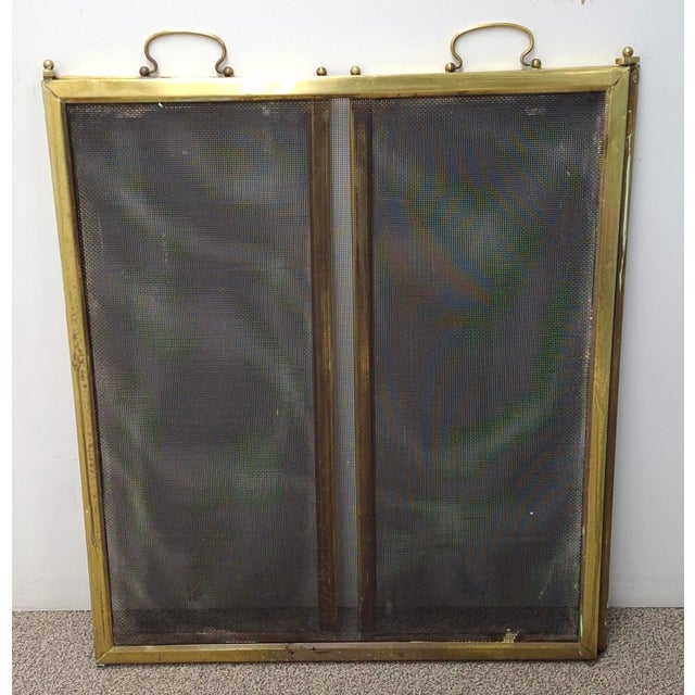 Victorian Solid Brass and Wire Mesh Fire Screen , Circa 1880s For Sale - Image 10 of 11