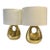 Pair of Robert Abbey Gold Table Lamps | Contemporary Modern Lamps | Sculptural Curved Lamps | Original Condition For Sale