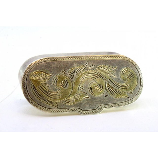 Silver Pill Box with Floral Motifs For Sale - Image 6 of 7