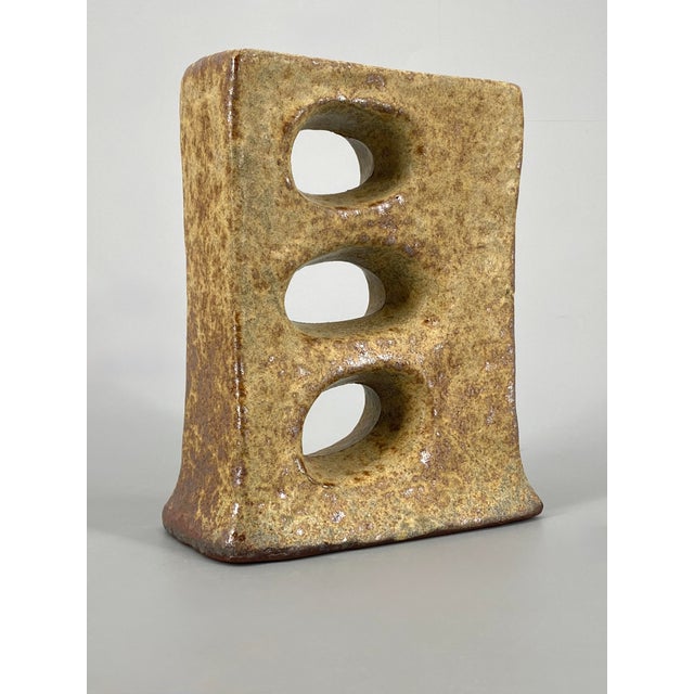 Brutalist Ceramic Vase with Glossy Fat Lava Glaze, 1970s For Sale - Image 4 of 10