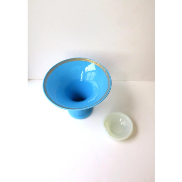 Mid 20th Century Italian Azure Blue Opaline Glass Vase For Sale - Image 5 of 8