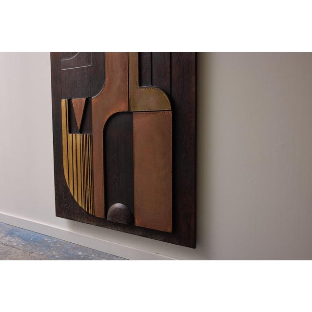 Nerone Ceccarelli, Large Abstract Sculpture: SC3, 1983, Brass, Copper & Wood For Sale - Image 10 of 16