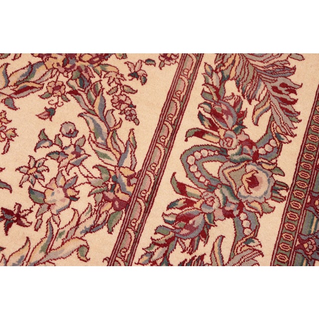 1990s Shabby Chic Trellis 1990's Pak-Persian Ivory/Red Wool Rug - 6'0'' X 9'3'' For Sale - Image 5 of 9