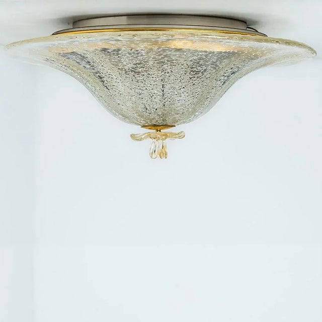 Clear Glass Flush Mount in Murano Glass from Barovier & Toso, Italy, 1969 For Sale - Image 11 of 15